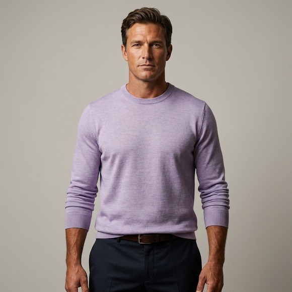 J.Crew Other - J.Crew Mens Medium Tall Italian Merino Wool Crewneck Sweater Heather Lilac G8278